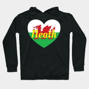 Neath Wales UK Wales Flag Heart Hoodie